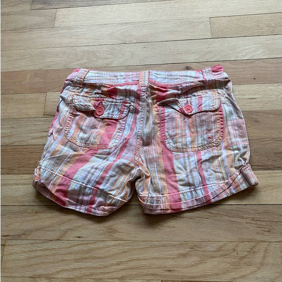 Rare Justice Pink and Orange Plaid Shorts - Picture 2 of 5